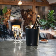 LEOPOLD VIENNA Champagne cooler, stainless steel, black matt, height 220 mm, diameter 173 mm - Beverage Cooler