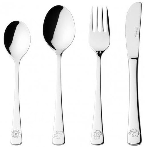 Leonardo Set of children's cutlery 4 pieces boy's - Children's Cutlery - Main image