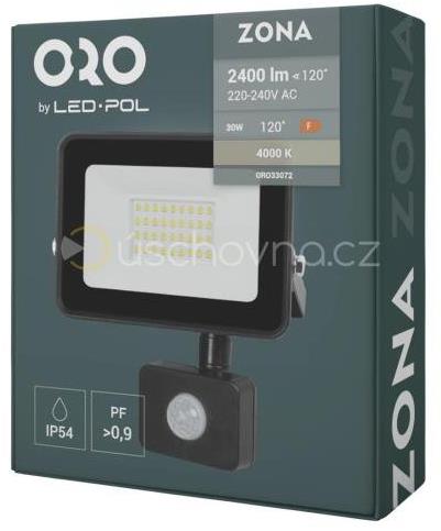 LED spotlight ORO Zona, 30 W, 2400 lm, NW-B-PIR - LED Reflector - Main image