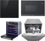 LG MG7Z2593B + LG WSED7665B + LG CBIZ2437B + LG DB375TXS - Microwave, Built-in Dishwasher, Oven and Cooktop Set