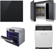 LG MG7Z2593D + LG WS9D7651WS + LG CBIZ2435B + LG DB375TXS - Microwave, Built-in Dishwasher, Oven and Cooktop Set