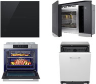 LG MG7Z2593D + LG WSED7612S + LG CBIZ2435B + LG DB375TXS - Microwave, Built-in Dishwasher, Oven and Cooktop Set
