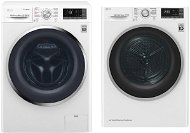 LG F104J8JS2W + LG RC82EU2AV3W - Washer Dryer Set