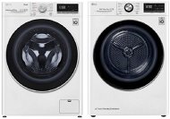 LG F4WV710P0E + LG RC91V9AV2W - Washer Dryer Set
