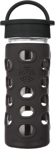 Lifefactory Glass bottle 350 ml classic cap Onyx - Drinking Bottle - Main image