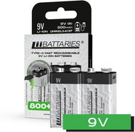 LIIBATTARIES Rechargeable battery 9V - 500 mAh USB-C - Rechargeable Battery