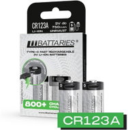 LIIBATTARIES Rechargeable battery CR123A - 750 mAh USB-C - Rechargeable Battery