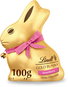 Chocolate Lindt Golden Bunny white chocolate with strawberries 100 g - Čokoláda