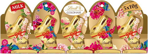Lindt Golden Bunny Mini with flowers 5 × 10 g - Chocolate - Main image