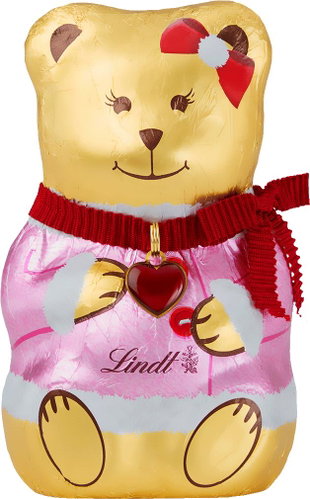 Lindt Golden Teddy Bear (boy & girl) in coat, milk chocolate 100 g - Chocolate - Main image