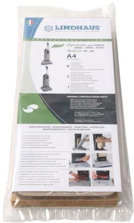 Vacuum Cleaner Bags A4 Lindhaus Dynamic / Activa, 8 pcs, 4,5 L - Vacuum Cleaner Bags - Main image