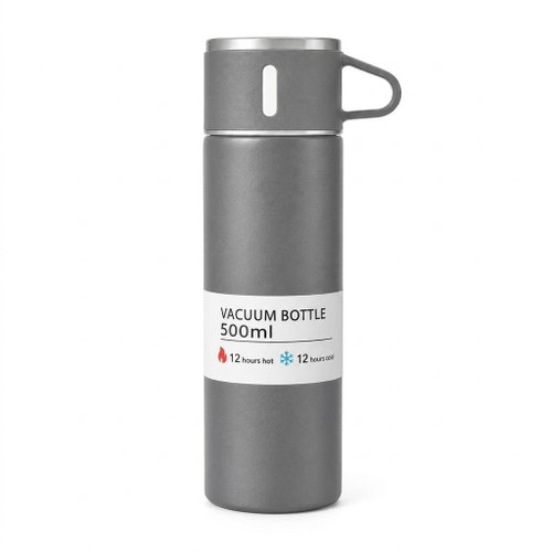 Livefy termoska s hrnkem Vello 500 ml, šedá - Thermos - Main image