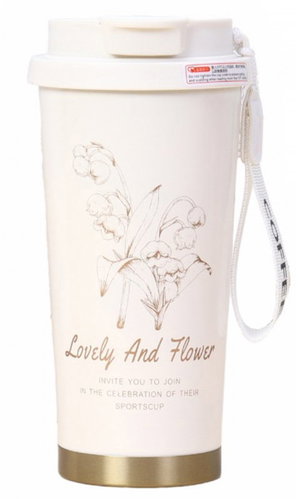 Livefy Lovely Flower 550 ml, béžový - Thermal Mug - Main image