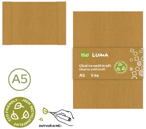 LUMA Eco A5 kraft paper 200g/m2 - pack of 5 - Notebook Cover - Main image