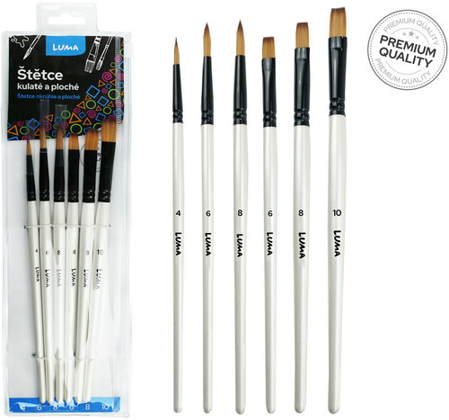 LUMA round and flat, synthetic bristles - set of 6 - Brush - Main image