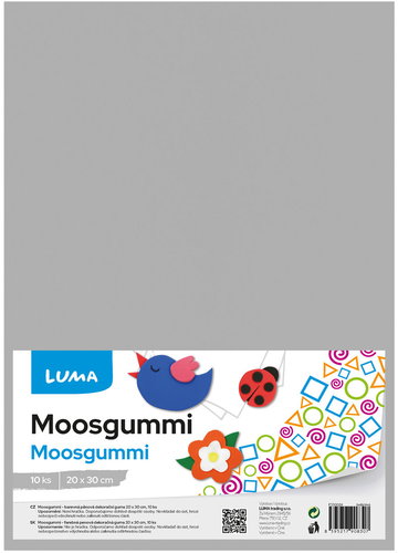 LUMA Moosgummi A4 grau - 10er-Packung - Moosgumi Schaum - Hauptbild