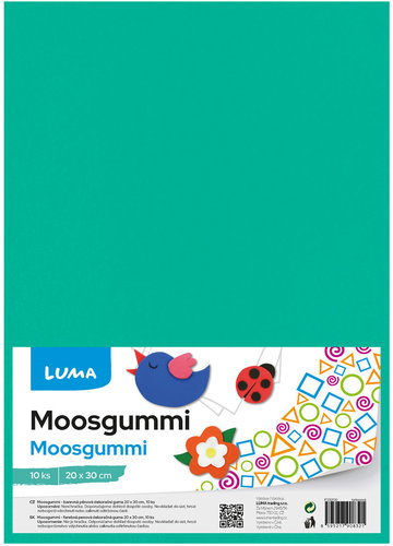 LUMA Moosgummi A4 tyrkysová - balení 10 ks - Habgumi - Fő fotó