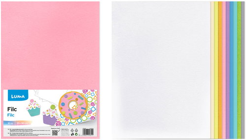 LUMA A4 mix of pastel colours - pack of 10 - Craft Felt - Main image