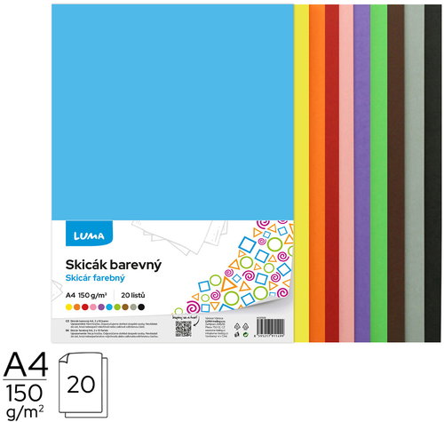 LUMA A4, 20 listů (10 barev), 150g/m2  - Színes papír - Fő fotó