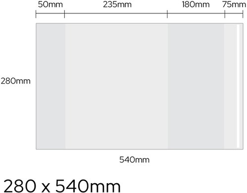 LUMA Universal 280 × 540mm, 90 microns, transparent - pack of 20 - Notebook Cover - Main image