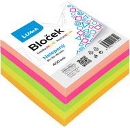 LUMA TRADING nelepený 85 × 85 × 40 mm, 4 × 100 lístků, neonový mix barev - Memo Pad