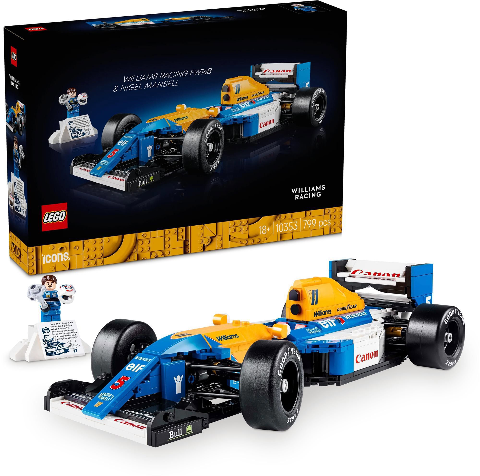 LEGO stavebnice LEGO® Icons 10353 Williams Racing FW14B a Nigel Mansell