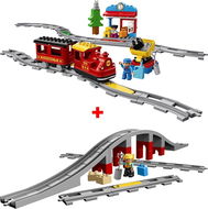 LEGO DUPLO 10874 Parný vláčik + 10872 Most a koľajnice - LEGO stavebnica