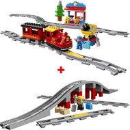LEGO DUPLO 10874 Dampfeisenbahn + 10872 Brücke und Gleise - LEGO-Bausatz