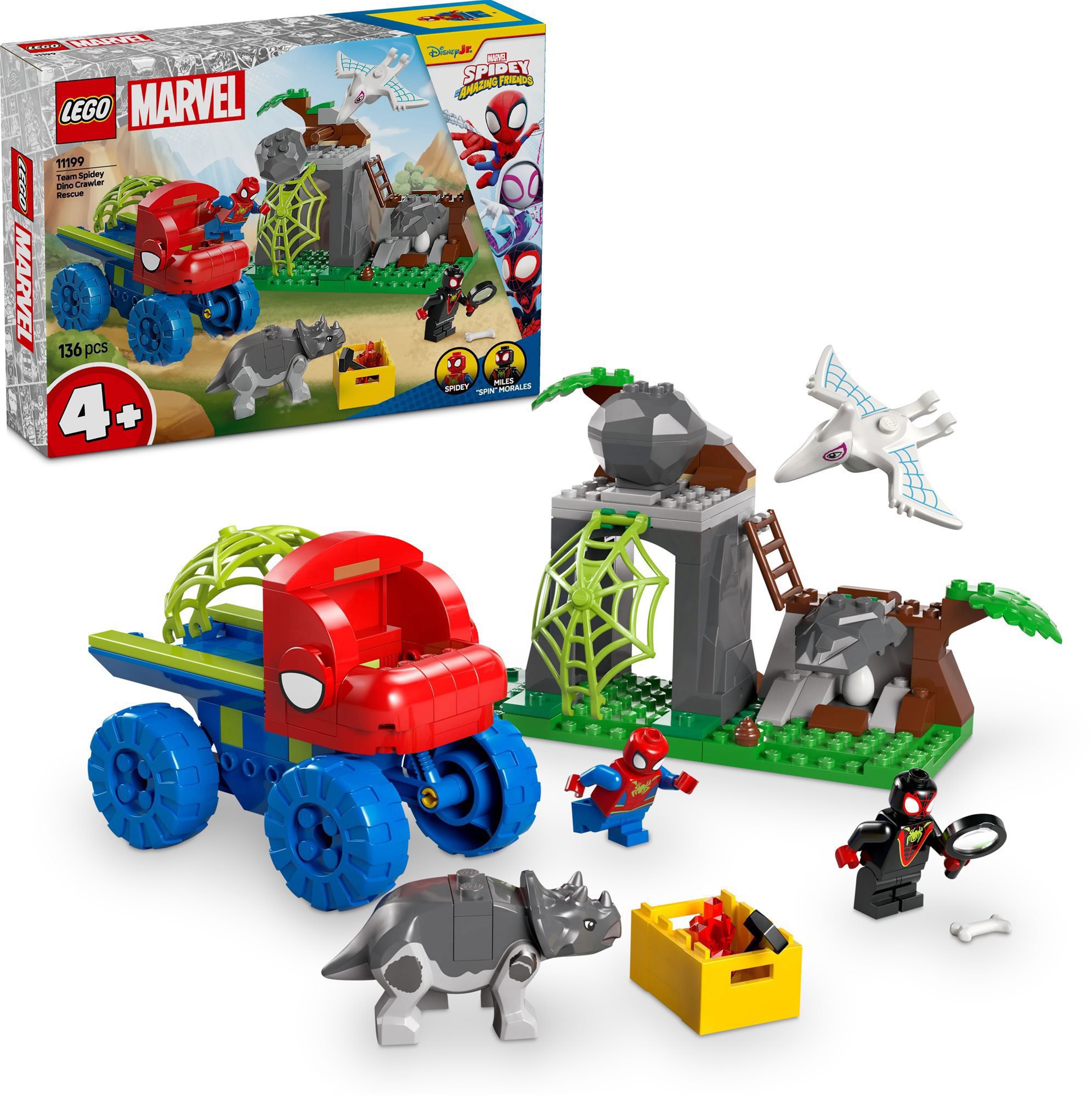 LEGO® Marvel Póki és csodálatos barátai, Pókcsapat: mentőakció a dinómarkolóval 11199