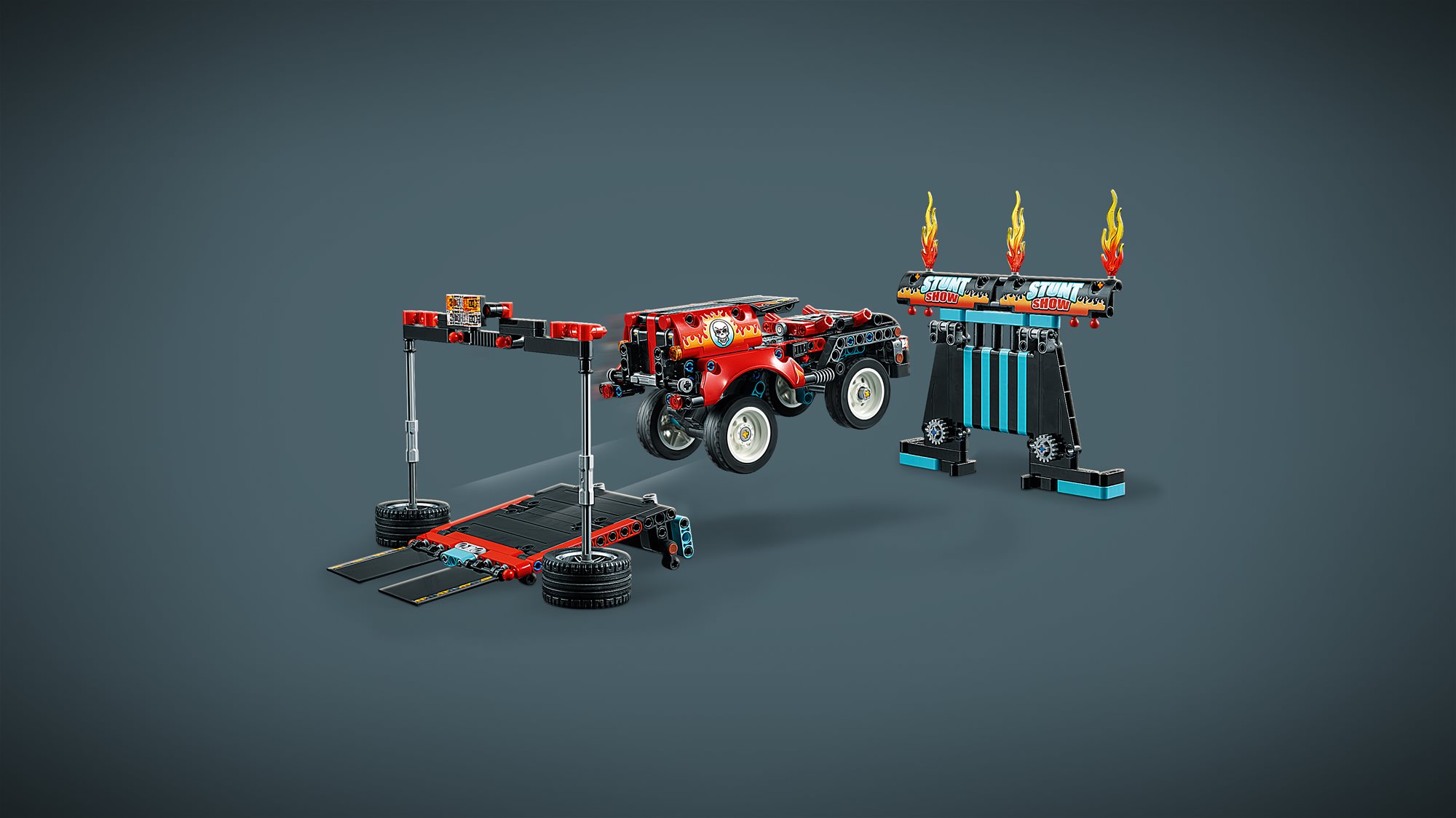 Lego technic stunt show online truck and bike instructions