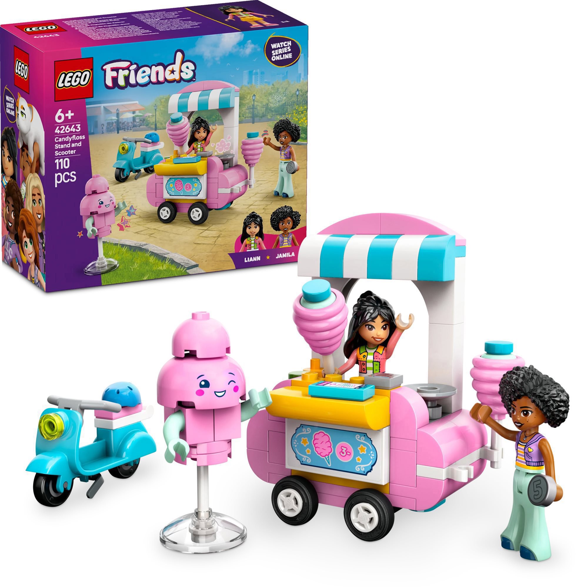 LEGO® Friends Vattacukorárus pult és robogó 42643