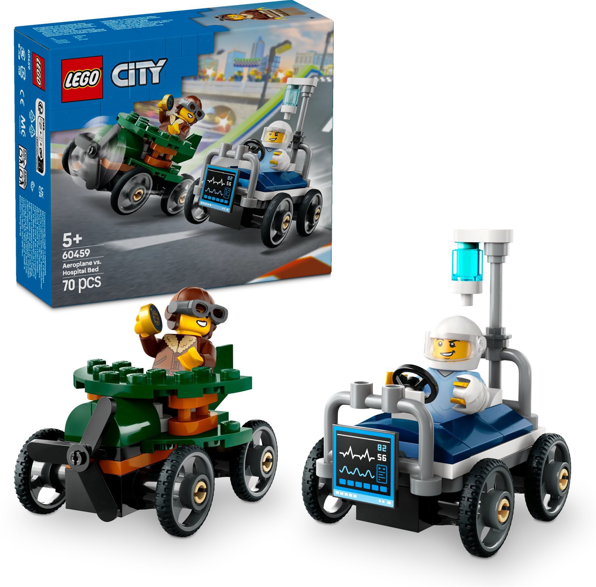 LEGO® City Repülő vs. kórházi ágy, versenyautós csomag 60459