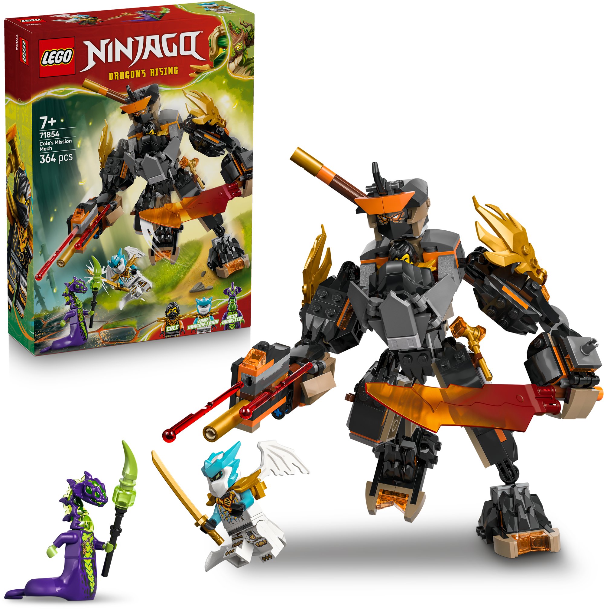 LEGO stavebnice LEGO® NINJAGO® 71854 Coleův expediční robot a dračí Zane