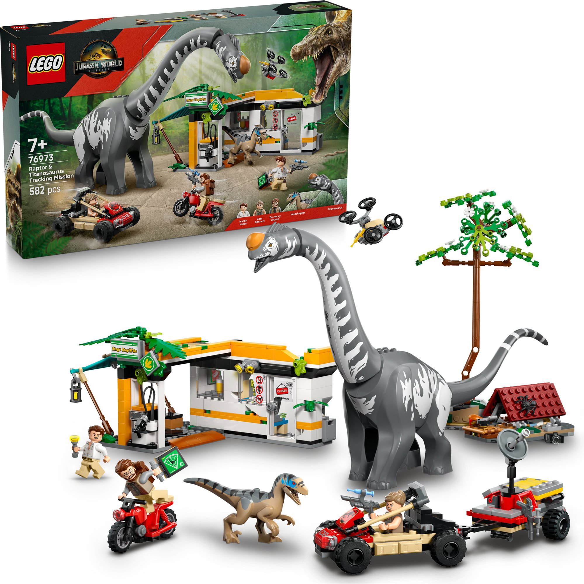 LEGO® Jurassic World A raptor és a Titanosaurus keresése 76973