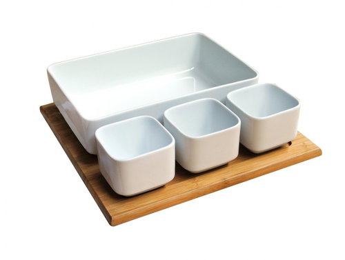 Toro Set Salat + Bambus Tablett, Keramik - Tablett - Hauptbild