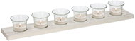 Toro Tray with 6 Glass Candle Holders, 50/8/1.5cm - Decoration