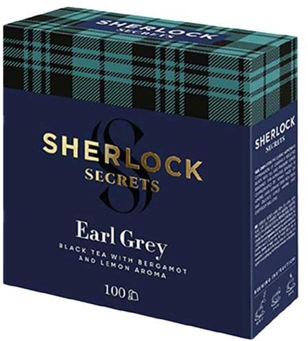 Sherlock Secrets Earl Grey 200 g (100 bags, black tea) - Tea - Main image