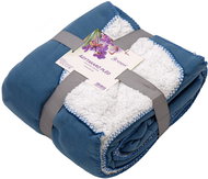 TEXTILOMANIA Blue fleece blanket with lamb 150 × 200 cm - Blanket