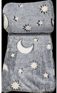 TEXTILOMANIE Luxury light grey lambskin blanket made of microfleece Night sky 150 × 200 cm - Blanket