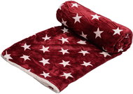 TEXTILOMANIA Luxury burgundy lambskin blanket made of microfleece Night sky 150 × 200 cm - Blanket