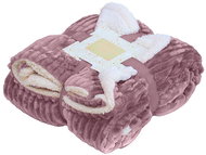 TEXTILOMANIE Luxury light purple lambskin blanket made of microfleece with stripes 150 × 200 cm - Blanket