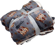 TEXTILOMANIA Luxury grey lambskin blanket made of micro plush Puppies 150 × 200 cm - Blanket