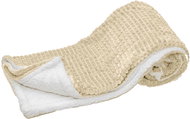 TEXTILOMANIA Luxurious beige lambskin blanket made of microplush with cubes 150 × 200 cm - Blanket