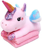TEXTILOMANIA Plush Unicorn with baby blanket inside pink - Blanket