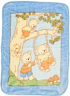 TEXTILOMANIE Modrá dětská deka Medvídek na houpačce 80 × 110 cm - Deka
