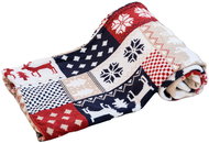 TEXTILOMANIE Cream Christmas micro plush blanket Colourful Christmas 180 × 200 cm - Blanket