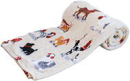 TEXTILOMANIE Cream Christmas micro plush blanket Christmas dogs 180 × 200 cm - Blanket