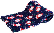 TEXTILOMANIA Blue Christmas micro plush blanket Santa 150 × 200 cm - Blanket