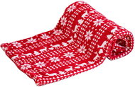TEXTILOMANIE Red Christmas micro plush blanket Deer and snowflake 150 × 200 cm - Blanket