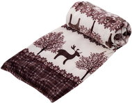 TEXTILOMANIE Brown Christmas micro plush blanket with reindeer 150 × 200 cm - Blanket